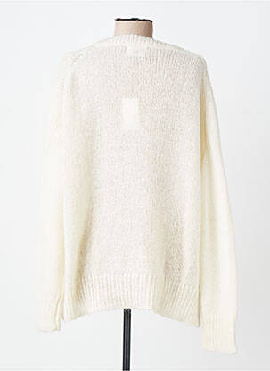 Pull coupe droite manches longues blanc BELLA JONES femme