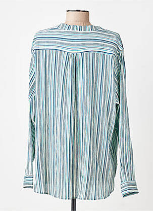 Blouse poignets boutonnés avec fente manches longues bleu BELLA JONES femme
