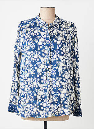 Chemisier imprimé fantaisie manches longues bleu BELLA JONES femme