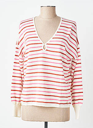 Pull coupe droite manches longues rose DES PETITS HAUTS femme