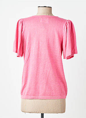 T-shirt col v manches courtes rose DES PETITS HAUTS femme