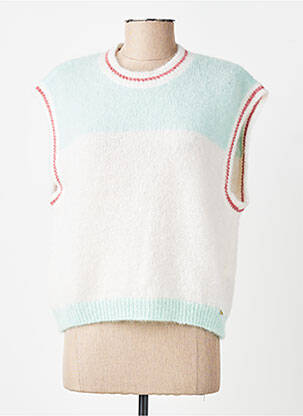 Pull coupe droite manches courtes bleu DES PETITS HAUTS femme