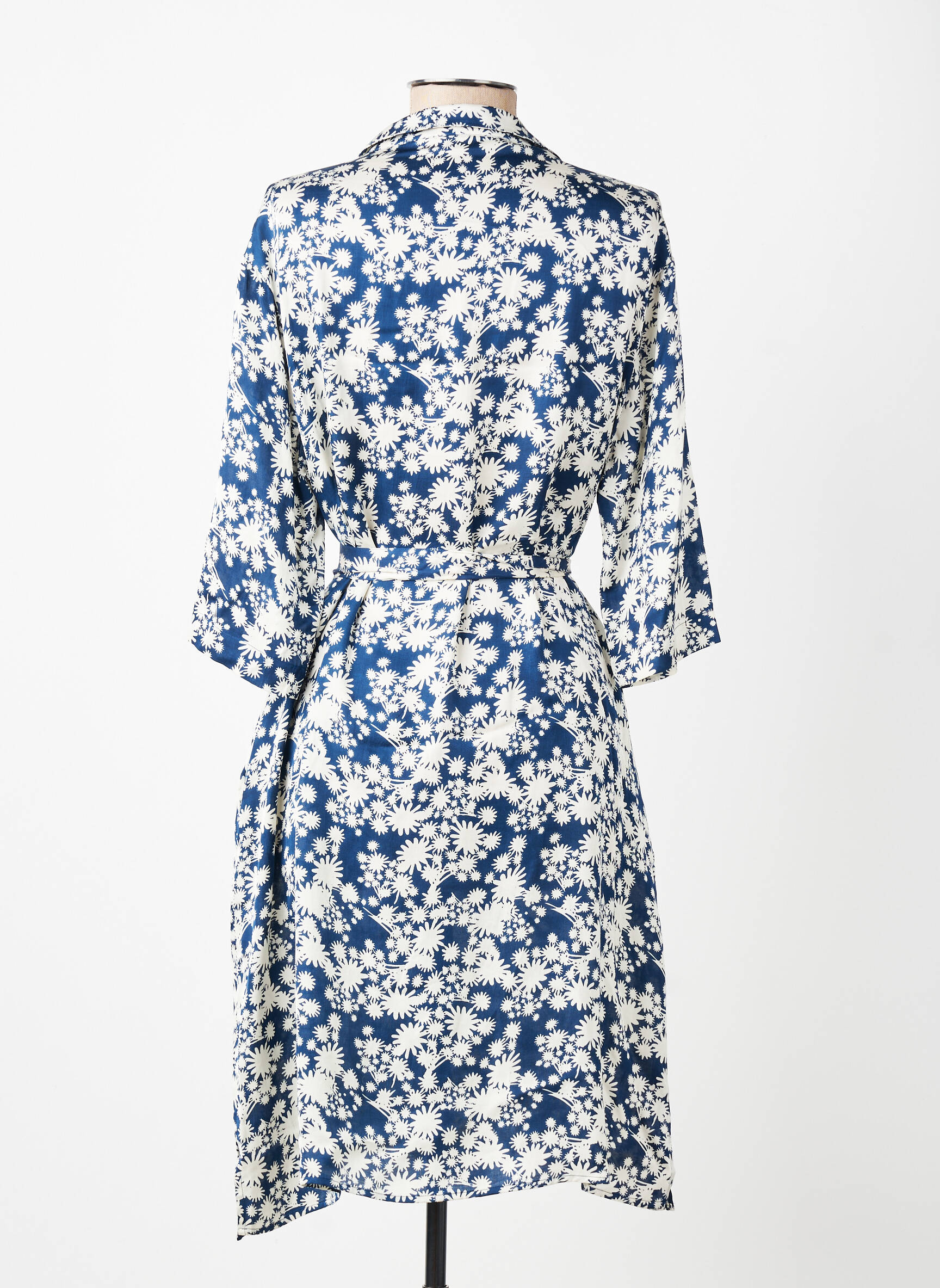 Robe mi-longue manches 3/4 manches 3/4 bleu BELLA JONES femme