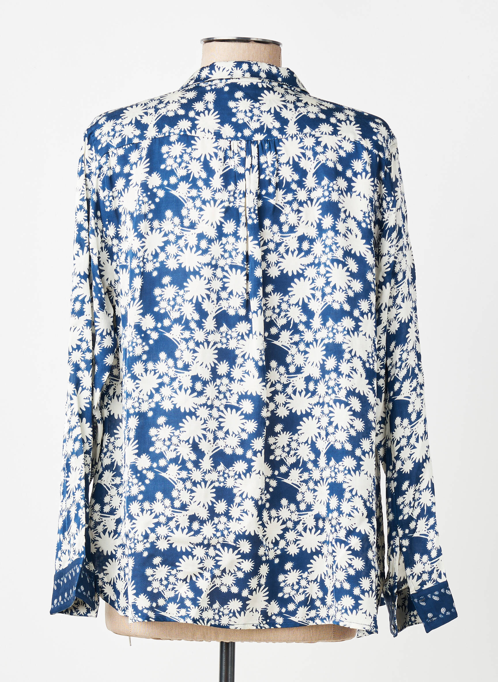Chemisier imprimé fantaisie manches longues bleu BELLA JONES femme