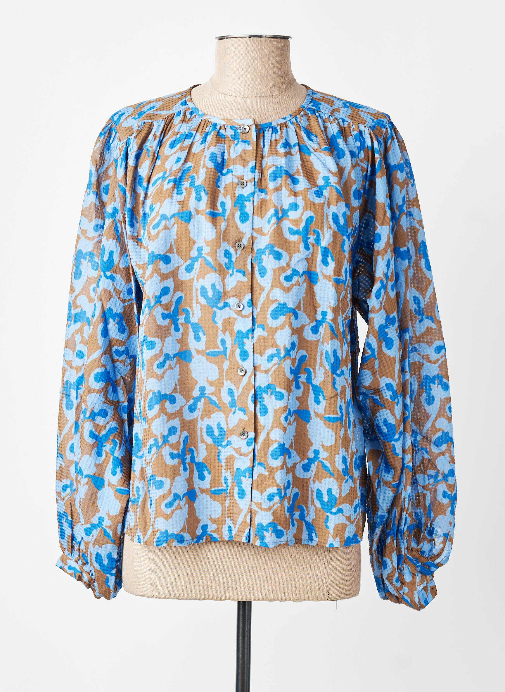 Chemisier imprimé fantaisie manches longues bleu CLOSED femme