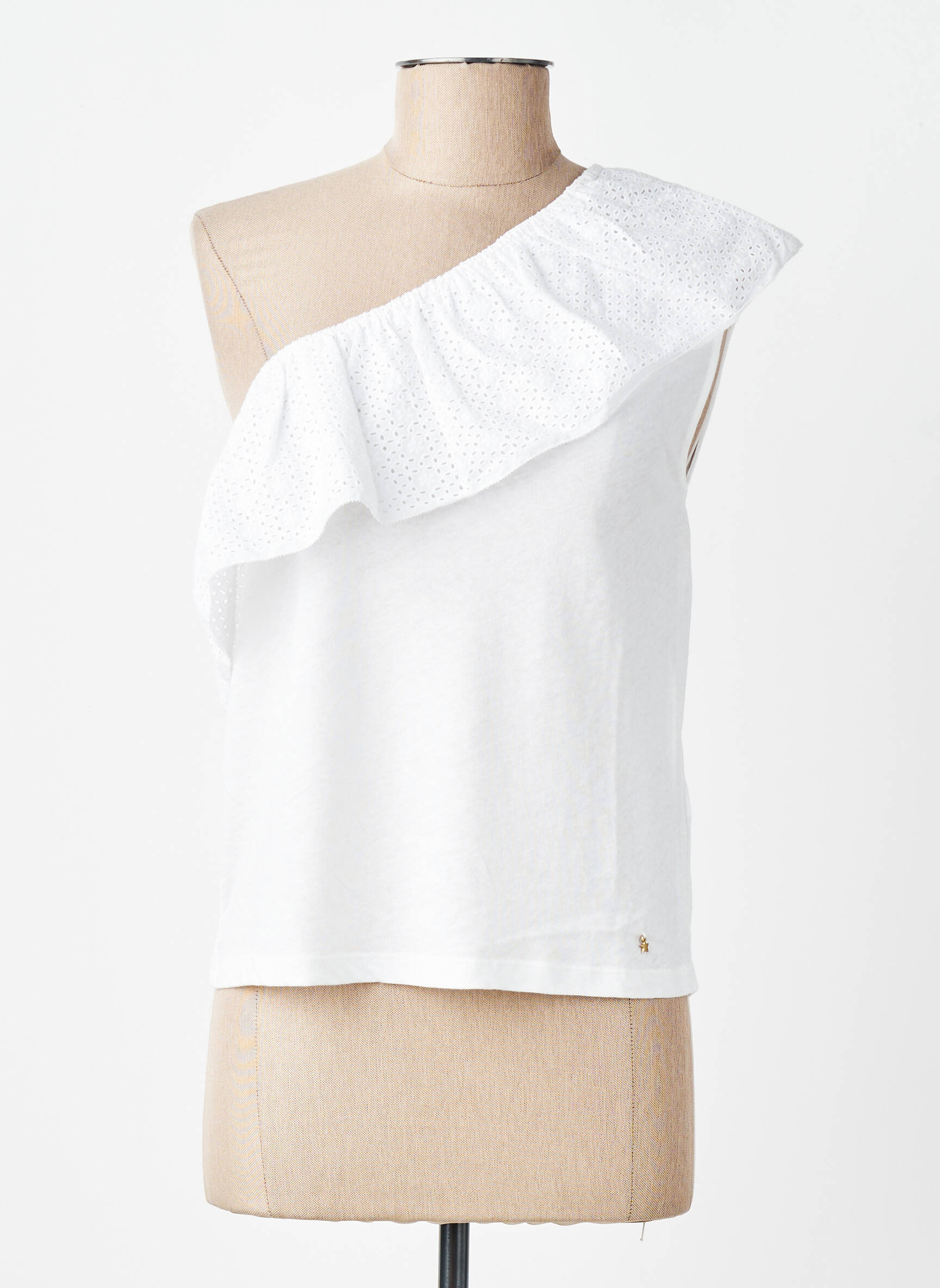 Top manches courtes manches courtes blanc DES PETITS HAUTS femme