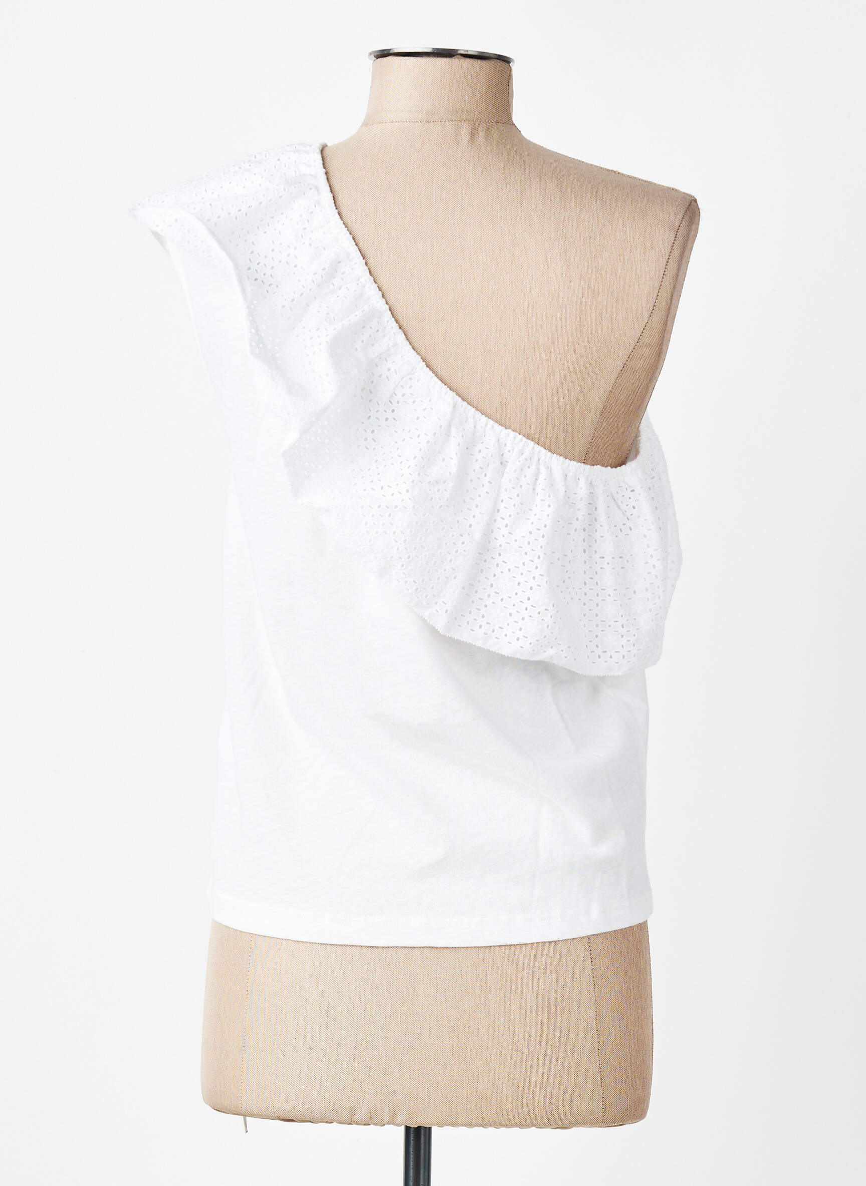 Top manches courtes manches courtes blanc DES PETITS HAUTS femme