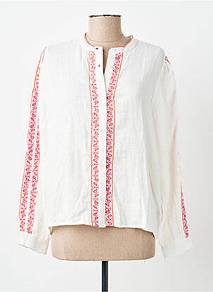 Chemisier tissage crêpe manches longues beige LA PETITE ETOILE femme