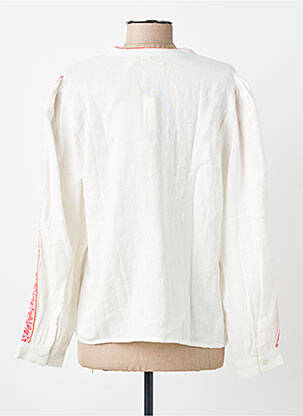 Chemisier tissage crêpe manches longues beige LA PETITE ETOILE femme