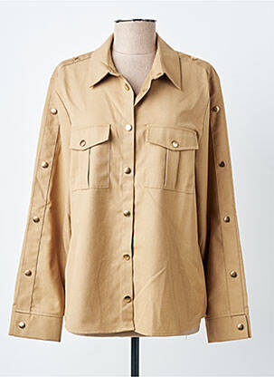 Chemisier coupe droite manches longues beige LA PETITE ETOILE femme