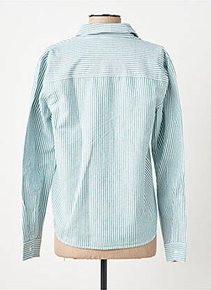 Chemisier tissage popeline manches longues vert PIECES femme