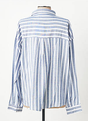 Chemisier tissage popeline manches longues bleu LA PETITE ETOILE femme
