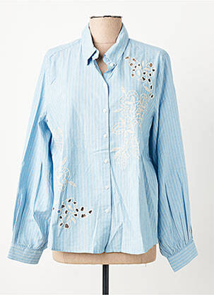 Chemisier coupe droite manches longues bleu VILA femme