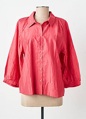 Chemisier tissage popeline manches 3/4 rouge VILA femme