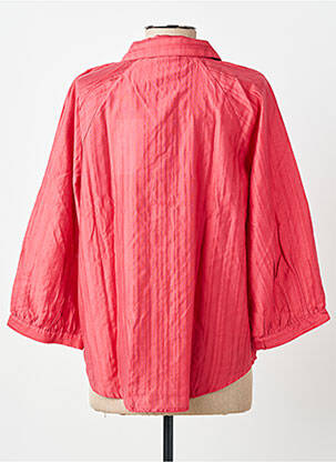 Chemisier tissage popeline manches 3/4 rouge VILA femme