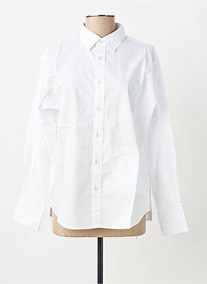 Chemisier coupe droite manches longues blanc LEON & HARPER femme