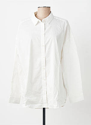 Chemisier coupe droite manches longues blanc ICHI femme