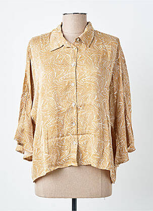 Chemisier fermeture boutonnée sur le devant manches 3/4 beige PAKO LITTO femme