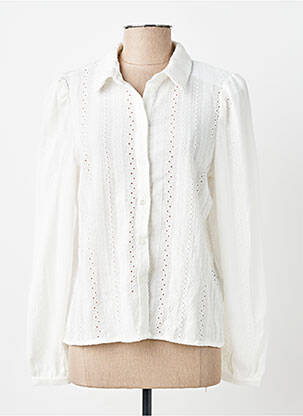 Chemisier tissage crêpe manches longues blanc VILA femme