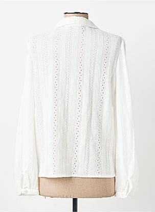 Chemisier tissage crêpe manches longues blanc VILA femme