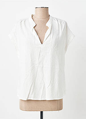 Blouse col v manches courtes blanc VILA femme