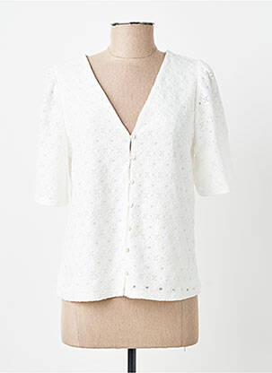 Chemisier manches courtes manches courtes blanc OBJECT femme