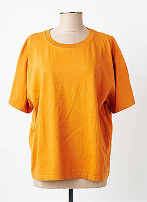 T-shirt stretch manches courtes orange AMERICAN VINTAGE femme