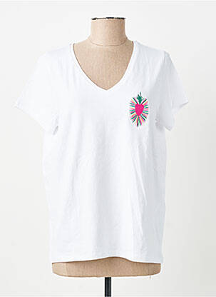 T-shirt coupe droite manches courtes blanc PIECES femme