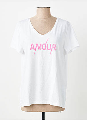 T-shirt coupe droite manches courtes blanc PIECES femme