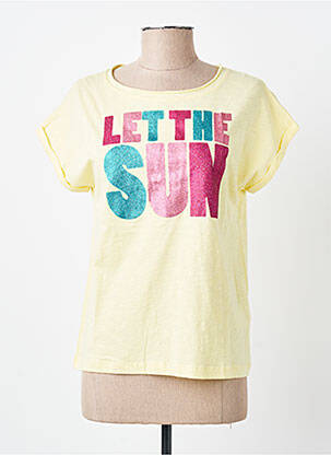 T-shirt coupe droite manches courtes jaune MY HELLO JOY femme