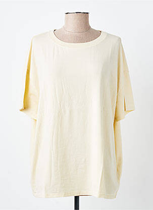 T-shirt stretch manches courtes jaune AMERICAN VINTAGE femme