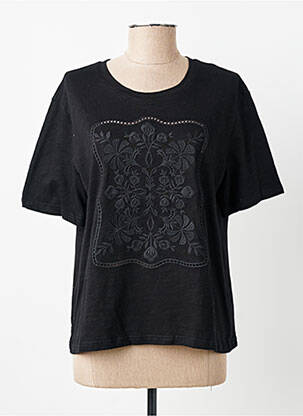 T-shirt stretch manches courtes noir LA PETITE ETOILE femme