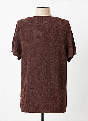 Pull coupe cintrée manches courtes marron LA PETITE ETOILE femme