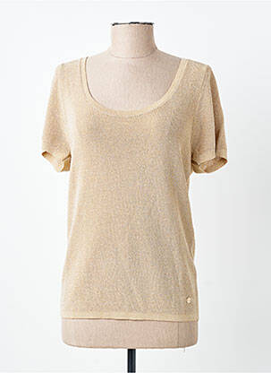 Pull coupe cintrée manches courtes beige LA PETITE ETOILE femme
