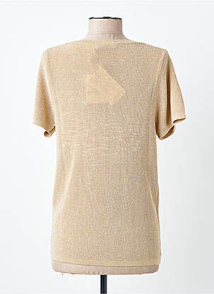 Pull coupe cintrée manches courtes beige LA PETITE ETOILE femme