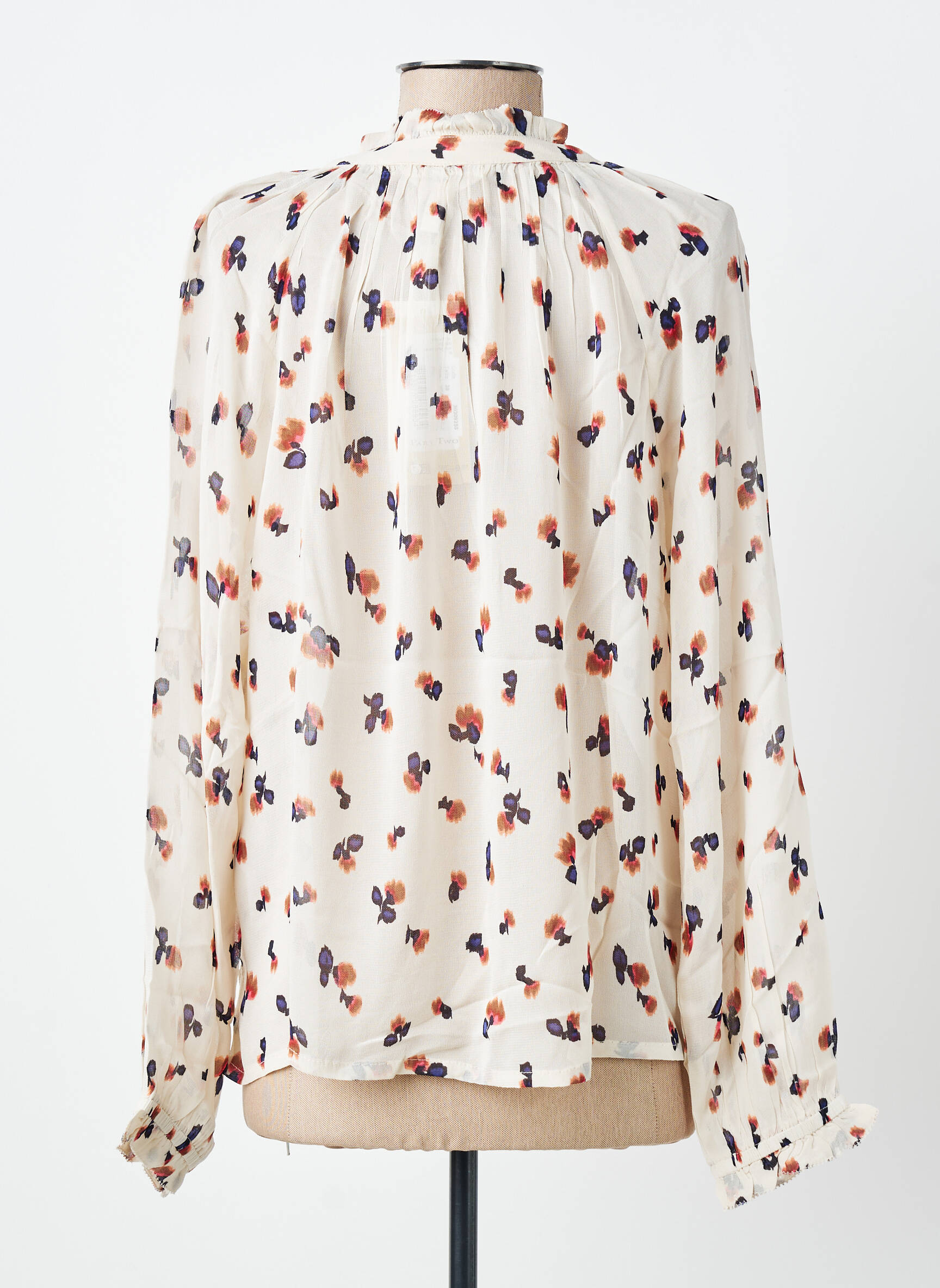 Blouse légère et transparente manches longues beige PART TWO femme