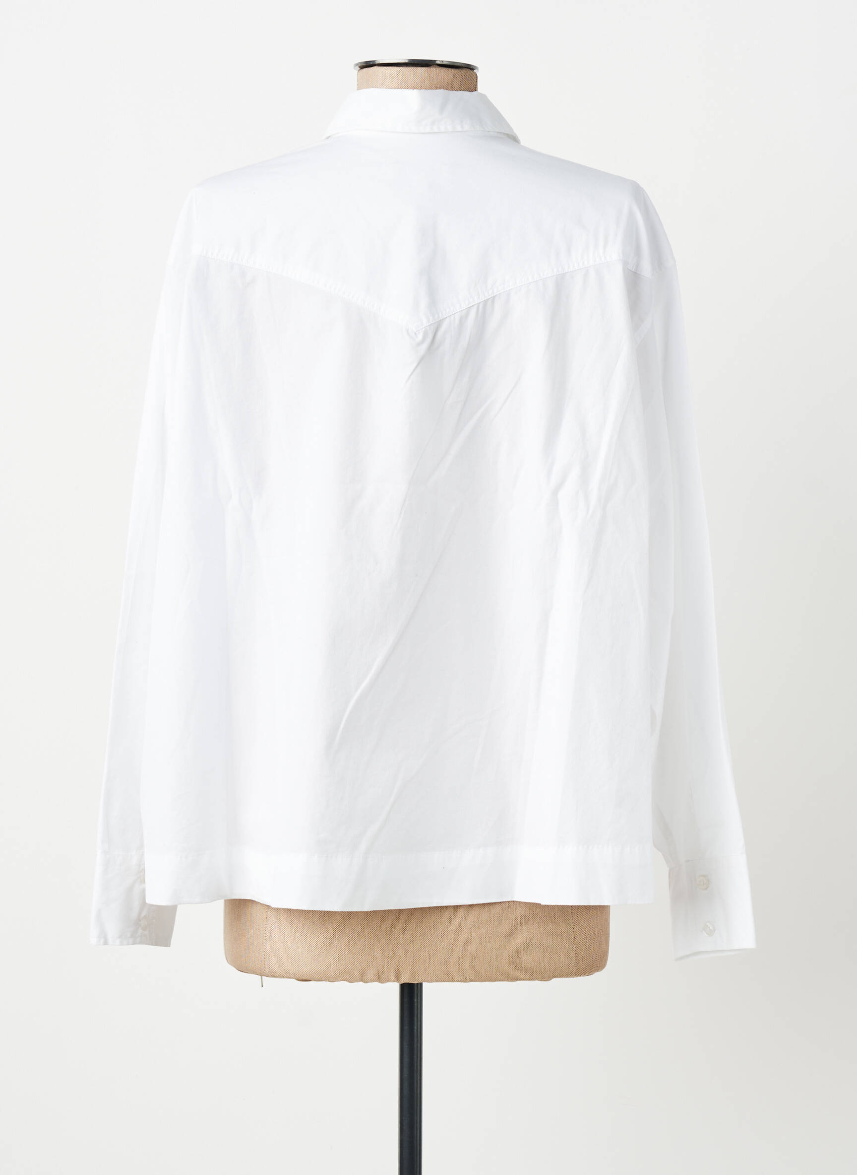 Chemisier coupe droite manches longues blanc FIVE femme
