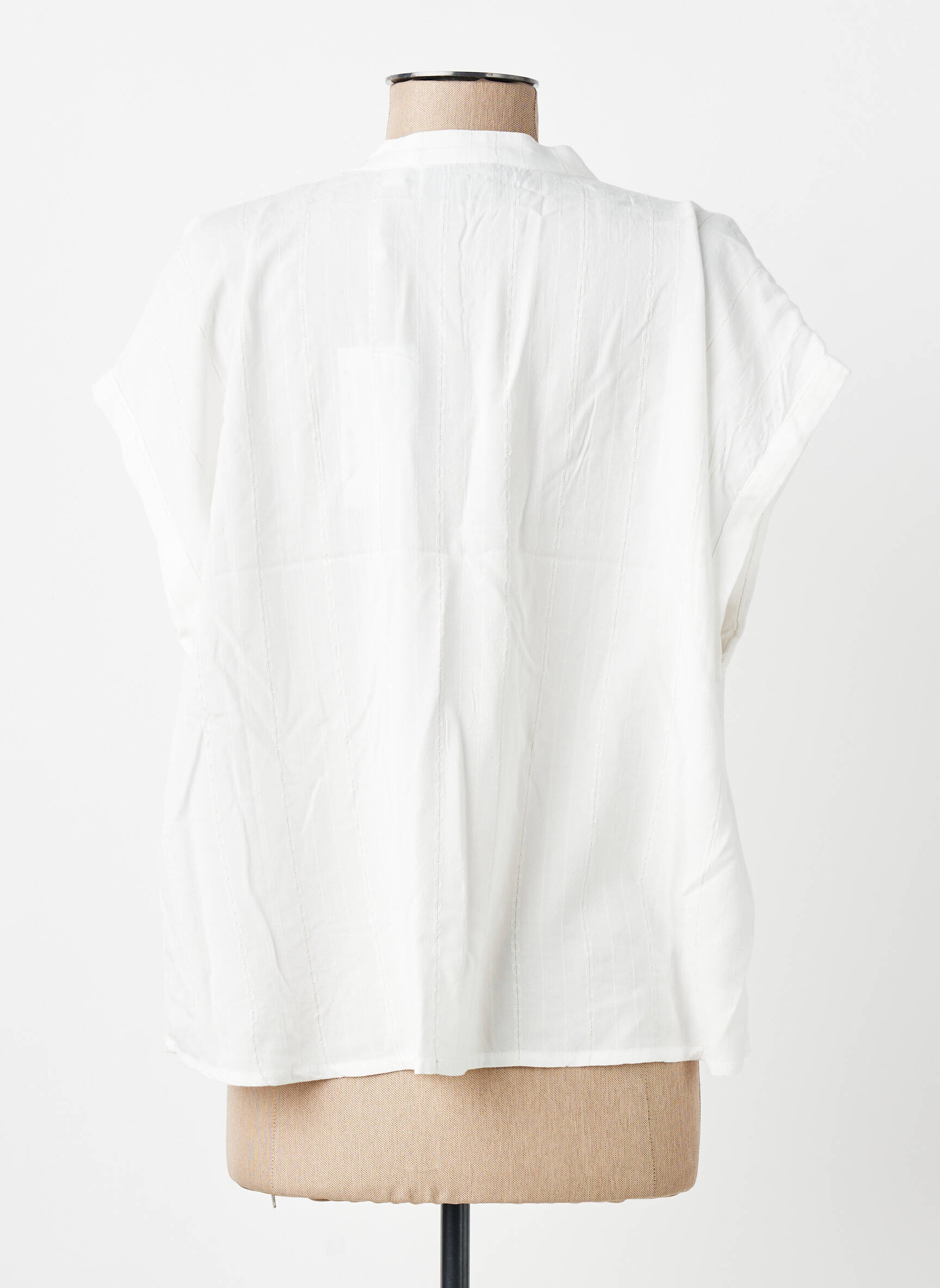 Blouse col v manches courtes blanc VILA femme