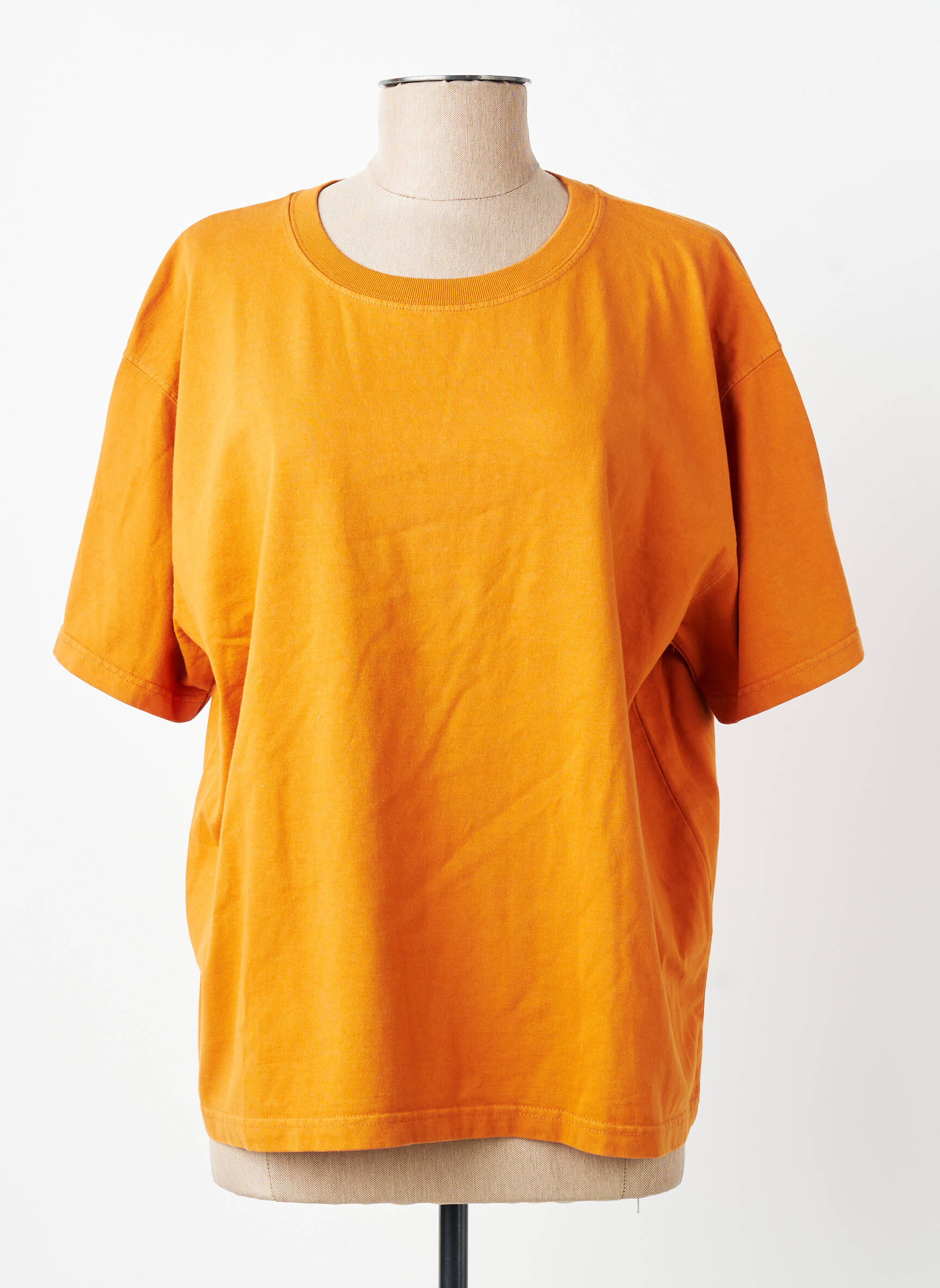 T-shirt stretch manches courtes orange AMERICAN VINTAGE femme