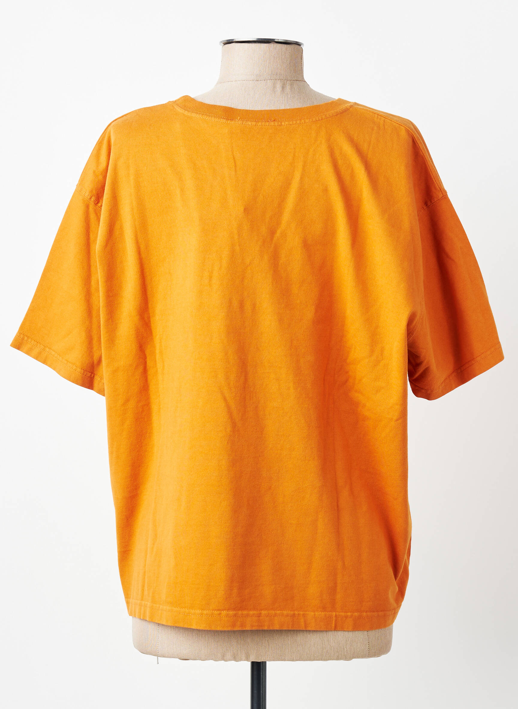 T-shirt stretch manches courtes orange AMERICAN VINTAGE femme