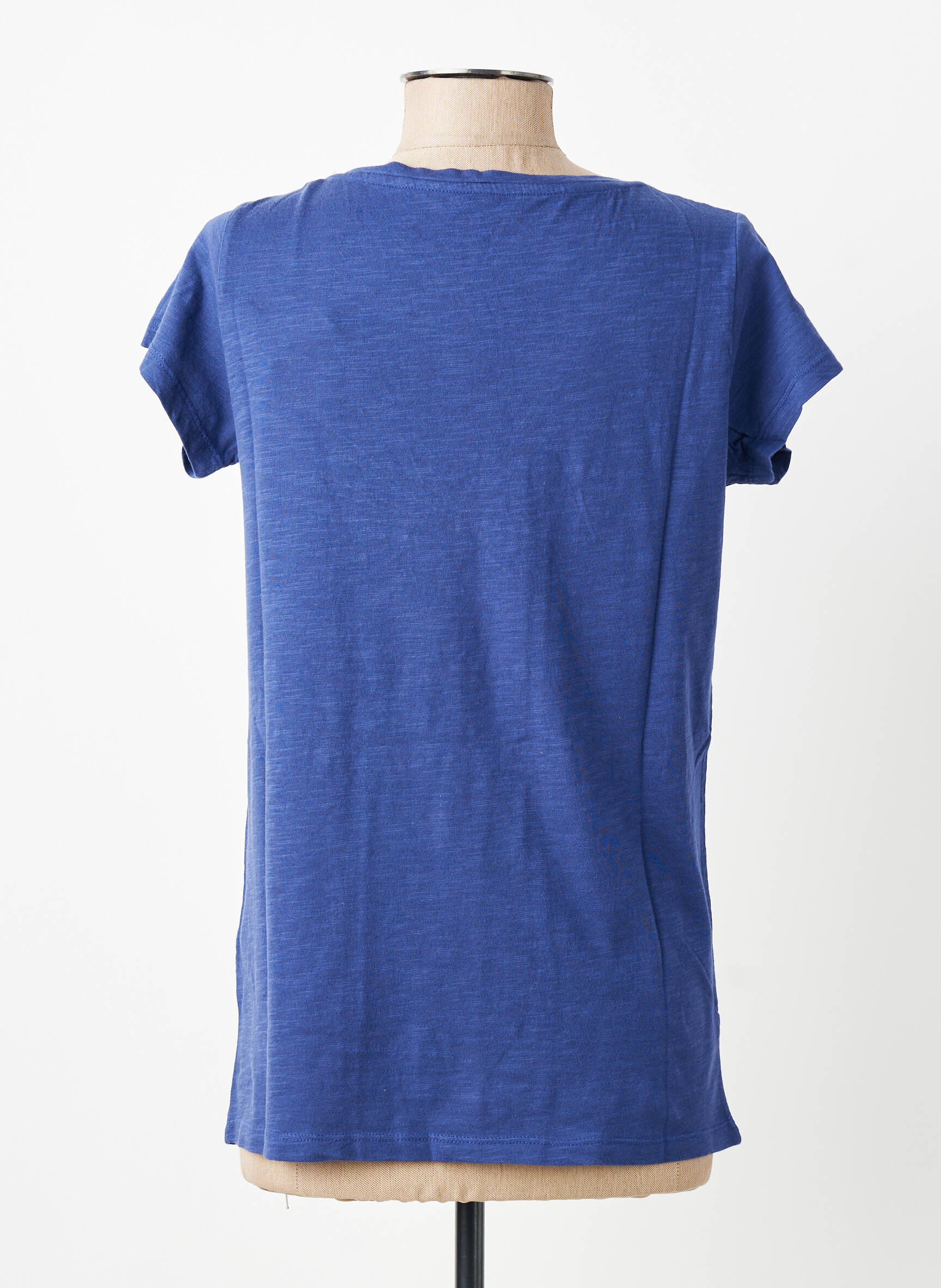 T-shirt col v manches courtes bleu LEON & HARPER femme