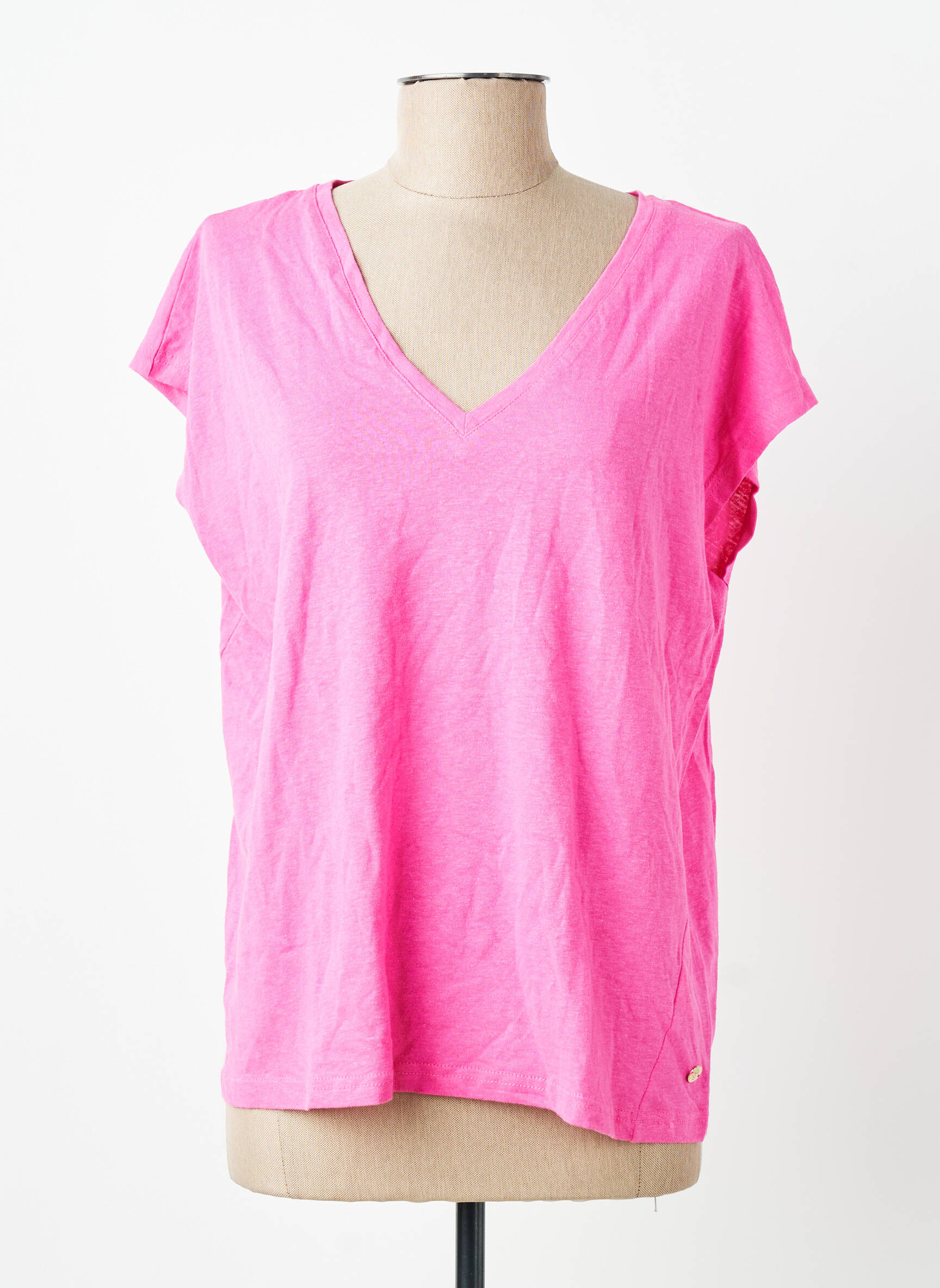 T-shirt coupe droite manches courtes rose LA PETITE ETOILE femme