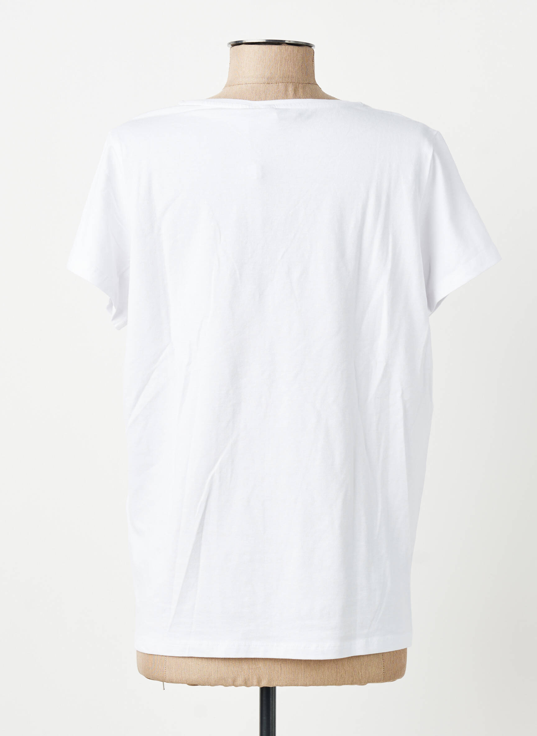 T-shirt coupe droite manches courtes blanc PIECES femme