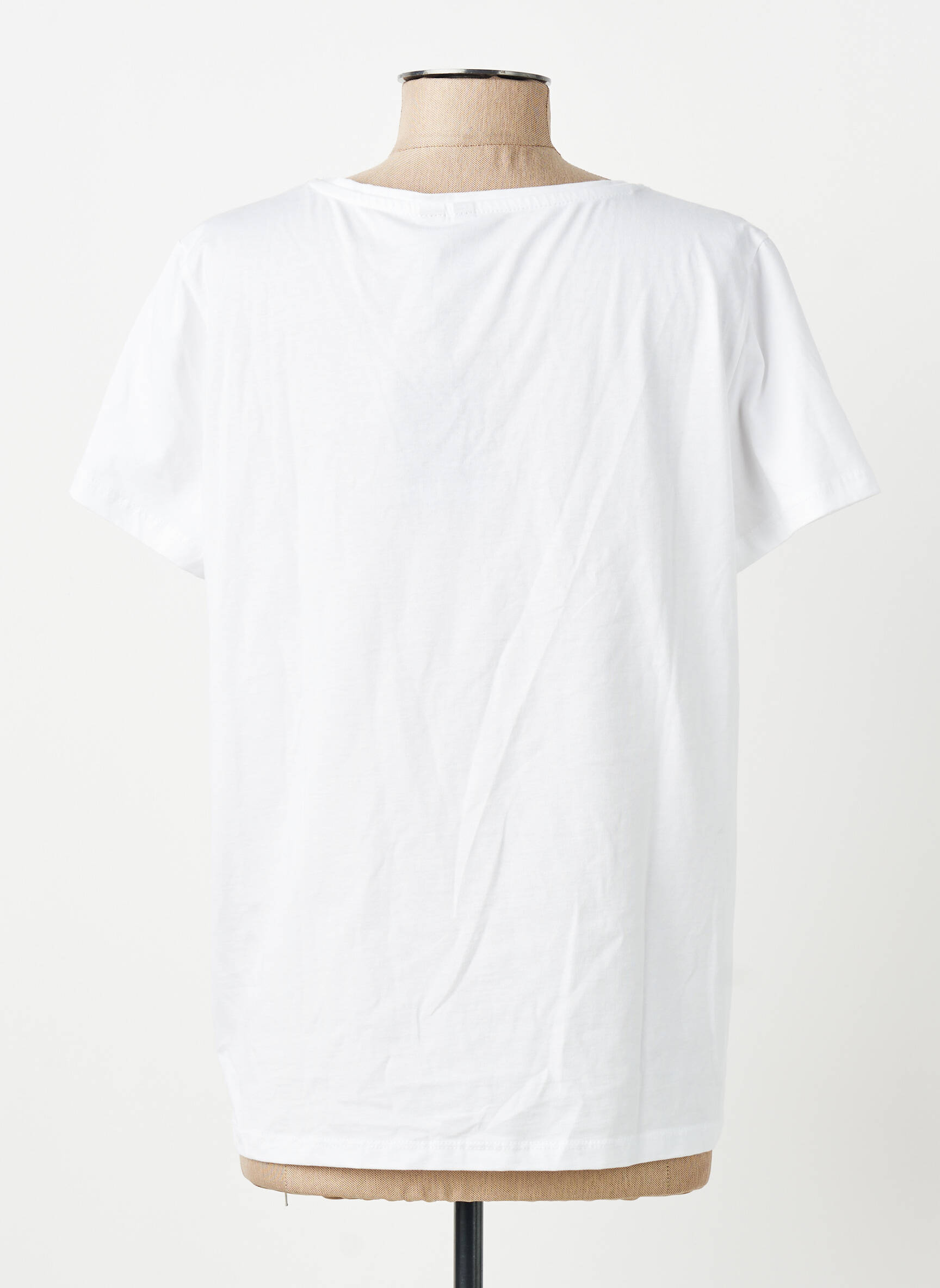 T-shirt coupe droite manches courtes blanc PIECES femme