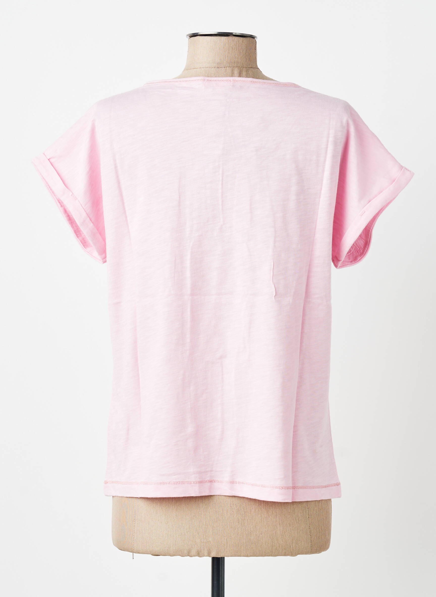 T-shirt coupe droite manches courtes rose MY HELLO JOY femme