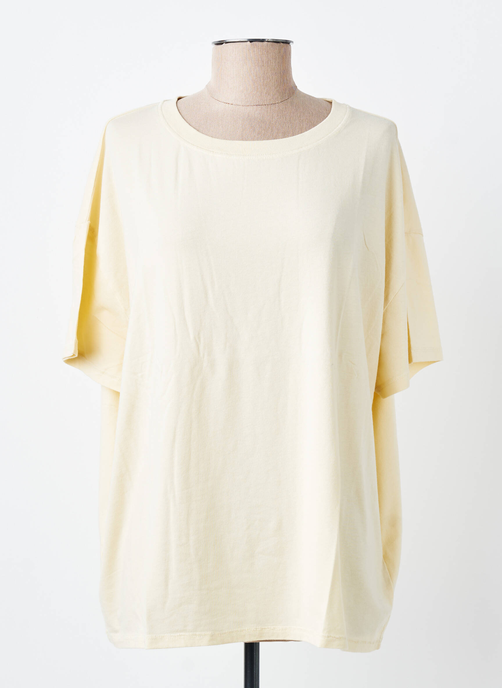 T-shirt stretch manches courtes jaune AMERICAN VINTAGE femme