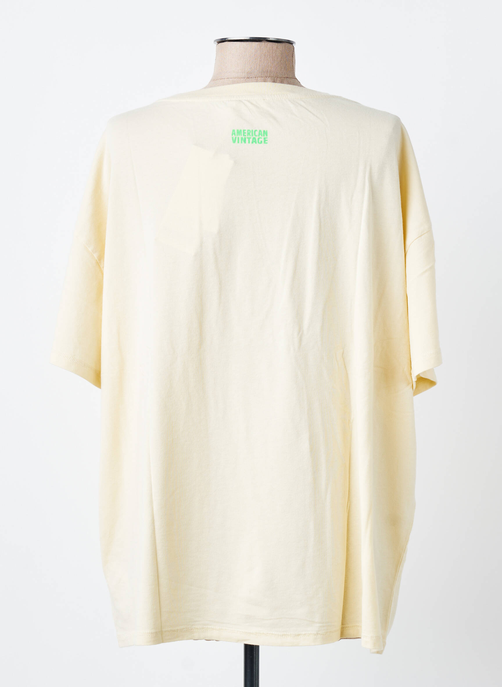 T-shirt stretch manches courtes jaune AMERICAN VINTAGE femme