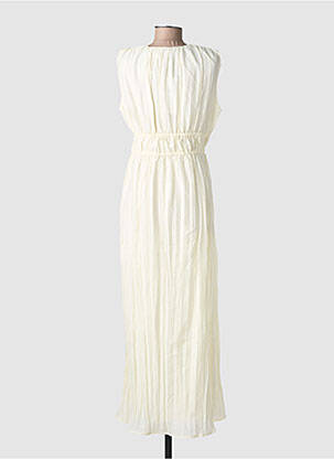 Robe longue manches courtes manches courtes beige OBJECT femme
