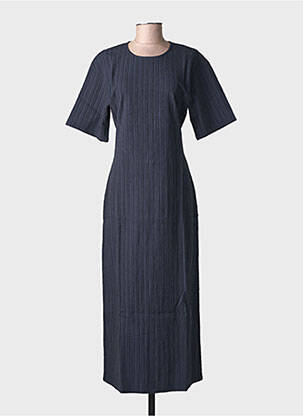 Robe longue manches courtes manches courtes bleu THINKING MU femme
