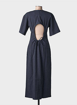 Robe longue manches courtes manches courtes bleu THINKING MU femme